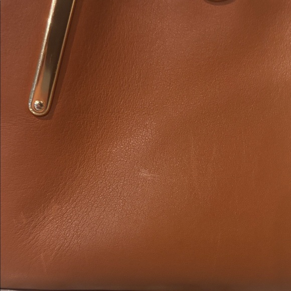 Authentic Coach Tan Leather Satchel with Gold Accents - Picture 6 of 8